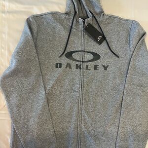 Oakley Heather Gray full zip Sweatshirt
